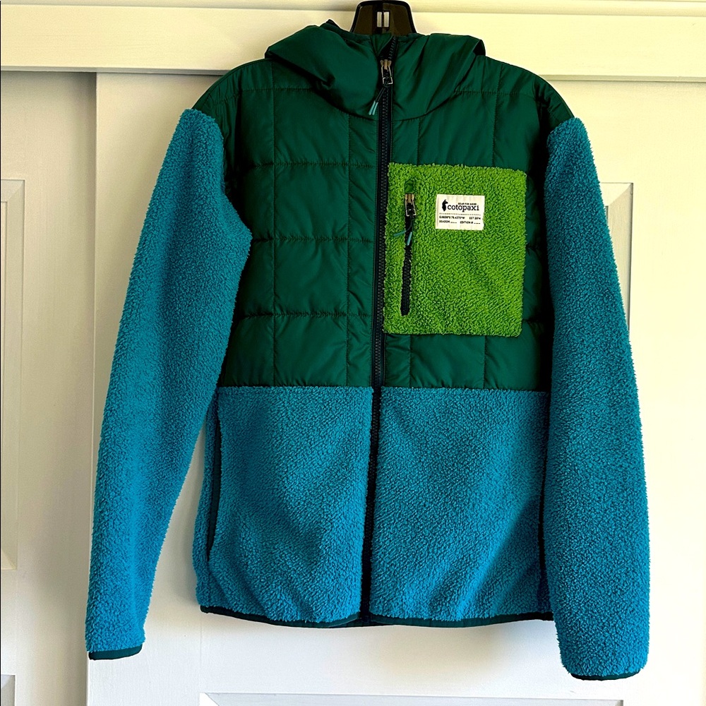 Cotopaxi Womens Trico Hybrid Fleece Jacket Blue/green XS LIKE NEW perfect